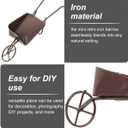 Model Miniature Wheelbarrow, 2pcs Wheelbarrow Miniature Gardening Box Dollhouse Barrows Simulation Cart Models for Action Figures Landscape Decoration