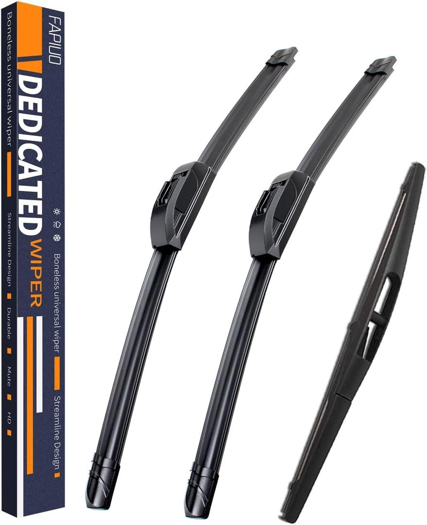 Replacement for Acura RDX 2019-2021 Silent Wipers -FAPIUO Front and Rear Windshield Wipers 26"/18"+12" Full Blade Set (3 Pack)