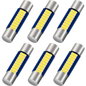 6PCS 28mm 29mm 6614F Festoon LED Car Bulb, Extremely Bright 9-SMD 4014 chips 6641 6612F LED Bulb, Fit for Vanity Mirror Lights and Sun Visor Lights, 6000k White