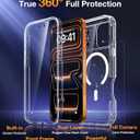 Diaclara Magnetic Designed for iPhone 17 Pro Max Case Full Body Bumper,[Compatible with MagSafe] Military Drop Proof Cover with Built-in Touch Sensitive Anti-Scratch Screen Protector, Clear Glitter
