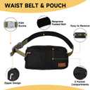 Hands Free Dog Leash with Zipper Pouch, Double Handle Running Reflective Bungee Waist Leash for Dog Walking, Training and Hiking for Small Medium Large Dogs (Yellow)