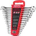 15-Piece SAE Combination Wrench Set, 1/4''1'' 12-Point Open End and Box End Wrench Kit with Organizer, Chrome Vanadium Steel Tools for Mechanics, Garages and Workshops