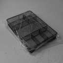 Desk Drawer Organizer Tray, Metal Mesh Drawer Organizers Office, 6 Adjustable Compartment, Desk Organizer Tray for Home Office 12.87L x 8.73D x 1.96H inch, Black, 1PC Medium