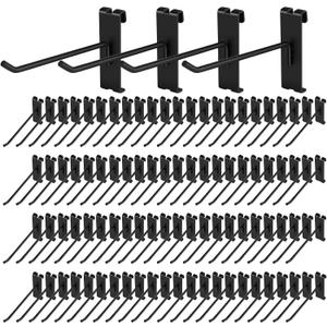 Polmart 6" Heavy Duty Black Gridwall Panel Hooks, Pack of 96 (6-inch)