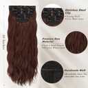 BARSDAR Chestnut Clip in Hair Extensions - 20 Inch Soft Wavy Clip in Hair Extensions for Women - 5PCs Thick Soft Synthetic Natural Looking Hairpieces Daily Party Halloween - Copper Chestnut