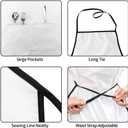 Kitchen Chef Apron With Pockets For Cooking Grilling Bbq Painting Women Men Apron (Black Gray)