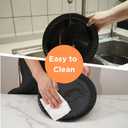 TP 8" Reusable Melamine Paper Plates, Round Plates for Party Picnic Outdoors, Set of 8, Black