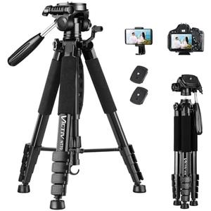 VICTIV 74” Camera Tripod, Tripod for Camera and Phone, Aluminum Professional Tripod Stand for Canon Nikon with Carry Bag and Phone Holder, Compatible with DSLR, iPhone, Spotting Scopes, Max Load 9.5Lb VICTIV 74” Camera Tripod, Tripod for Camera and Phone, Aluminum Professional Tripod Stand for Canon Nikon with Carry Bag and Phone Holder, Compatible with DSLR, iPhone, Spotting Scopes, Max Load 9.5Lb