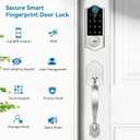 Fingerprint Smart Door Lock for Front Door with Handle Set, App Control, Keyless Entry Keyless Deadbolt, Digital Electronic Touchscreen Keypad, Auto Lock, Satin Nickel