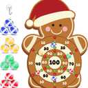 12 Pcs Christmas Game Christmas Dart Board Game Set with Large Gingerbread Man Dart Board Sticky Balls 20.87  29.53 inches for Merry Xmas Party Gift Decorations Family Games Indoor Outdoor