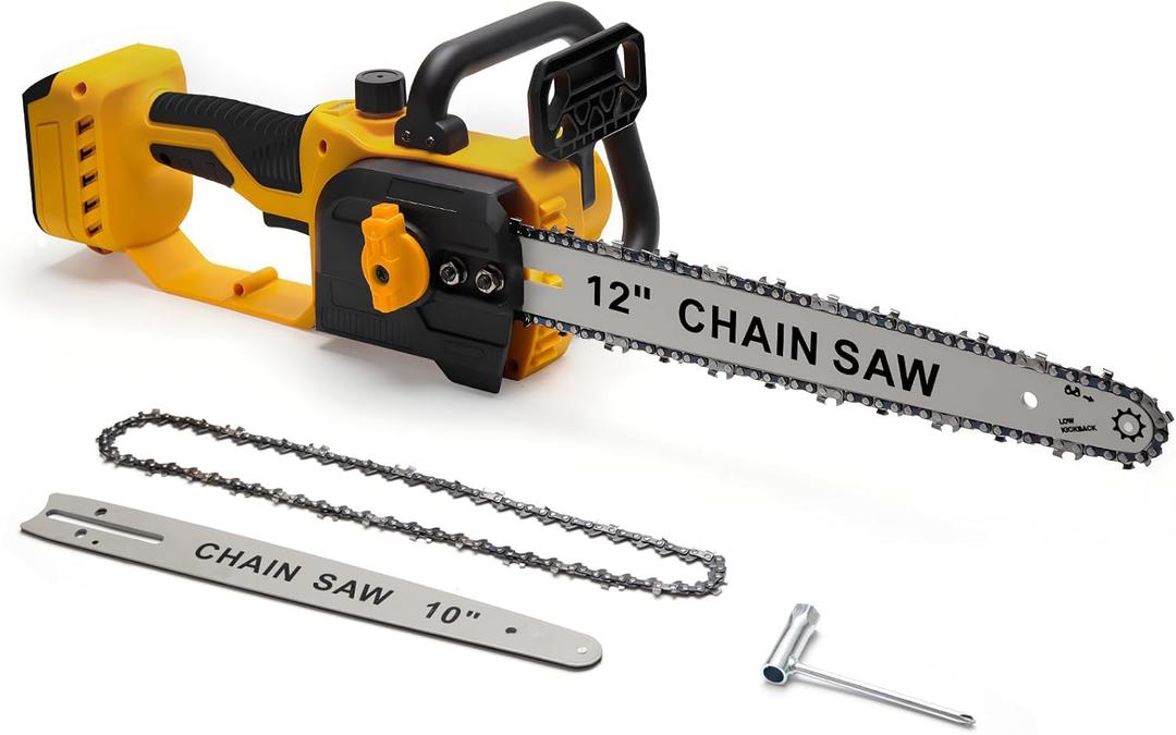 Chainsaw Cordless for Dewalt 20V MAX Battery, 10-Inch and 12-Inch 2-IN-1 Brushless Chainsaw for Wood Cutting, Tree Trimming (Battery NOT Included)
