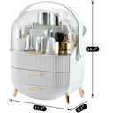 CANITORON Makeup Organizer,Skincare Organizer with 2 Drawers and Transparent Cover,Cosmetic Display Case for Vanity Organizer and Bathroom Countertop Storage.(White)