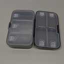 FYY Weekly Pill Organizer with Labels,8 Compartments Travel Daily Pill Case Airtight Moistureproof Large Pill Box to Hold Vitamins, Fish Oil, Supplements,Cotton Swab and Bandages-Black