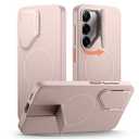 SURITCH for Samsung Galaxy S25+ Plus Phone Case, Magnetic Shockproof Protective Cover with Camera Cover & Adjustable Metal Kickstand for Galaxy S25+ Plus(2025)-Sakura Pink