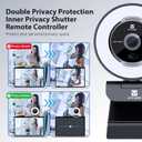 Zoomable Webcam with Remote Control, 1080P 60FPS Streaming Webcam with Adjustable Ring Light and Tripod, Pro USB 5X Digital Zoom Webcam for Zoom/Skype Teams/Laptop/Mac Windows