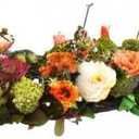 Nearly Natural 4665 Mixed Mini Peony Centerpiece Silk Flower Arrangement,10"D x 34"W x 6.5"H