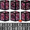 Retisee 24 Pcs Valentine's Day Decorations Paper Lanterns Craft Kits Valentine's Day Candles Holders Paper Boxes Lanterns DIY Craft Kits for Home Decorations Art Project