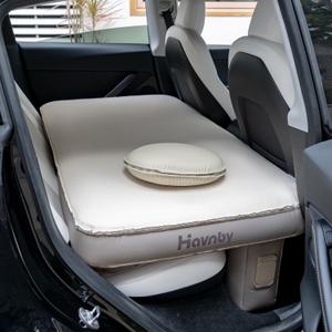 Havnby SUV Car Bed, TPU Air Foam Inflatable Backseat Mattress, Rearseat Camping SnugNest with Rechargeable Built-in Pump, Portable Blow Up Travel Sleeping Mattress for Rav4 CRV, Tesla Model Y