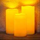 Homemory Large Solar Candles Outdoor Waterproof, 4"x6"8" 10", Dusk to Dawn, Solar Powered Flameless Candles for Outdoor, Lanterns, Set of 3