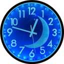 JoFomp LED Light Up Wall Clocks Glow in Dark, 12 Inch Silent Wall Clock Battery Operated, Blue Moon Night Light Wall Clocks for Living Room Decor, Sound Control Glow in The Dark Wall Clock for Bedroom
