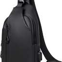 Waterproof Sling Bag for Men Crossbody Bag Shoulder travel Backpack Sling with USB Charging Port Anti Theft Cross Body Bag Chest Daypack for Hiking Sports Running Women-Black