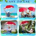 Buryeah 2 Pcs Automatic Chair Umbrella with Universal Clamp 44" UPF 50+ Portable Clamp on Beach Chair Adjustable Wheelchair Umbrella for Outdoor Patio Parasol
