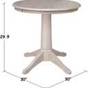 International Concepts 30" Round Top Pedestal Table-28.9" H, Washed Gray Taupe
