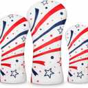 Golf Club Covers for Driver Fairway Woods & Hybrid, Leather Headcovers with Plush Lining, Long Neck Design Protection