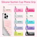3 x Yojaro Silicone Suction Cup Phone Case Mount Double Sided, Phone Accessories Hands-Free Strong Grip Holder for Selfies and Videos, Silicon Phone Stand for iPhone and Android Black