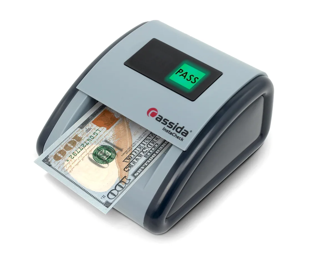 Cassida InstaCheck Small Footprint, Easy to Read Automatic Counterfeit Detector with Infrared, Magnetic and Ultraviolet Sensors, Compact and Lightweight Grey 11-3/4" x 9-1/2"