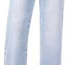 roswear Women's Wide Leg Jeans High Waisted Stretchy Denim Trouser Pants (X-Large, Light Blue)