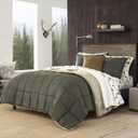 Eddie Bauer - Twin Comforter Set, Reversible Sherpa Bedding with Matching Shams, Cozy & Warm Home Decor, Oeko-Tex Certified (Sherwood Green, Twin), The comforter measures at 86"L x 63"W and the sham at 21"L x 27"W