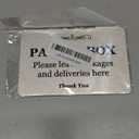 Parcel Box (Mail Box) Sign - Manufactured from Aluminium Metal with Adhesive. Notice for Deliveries, Package delivery Boxes for Outside. (Silver)