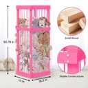 Stuffed Animal Zoo Wood, Large Stuffed Animal Storage Plushies Storage, Pink Toy Storage Organizer for Kids Room Nursery Play Room Bedroom