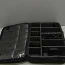 Travel Makeup Bag Makeup Cosmetic Train Case Organizer Portable Storage Bag with Adjustable Dividers for Cosmetics Makeup Brushes Toiletry Jewelry Black Medium