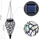 SUNNYPARK Outdoor Plastic Solar Hanging Lantern, 15 Multi Color LEDs Twinkle Effect Tear-Shaped Hanging Lantern Decor Garden Decorative Solar Lights for Backyard, Patio and Lawn