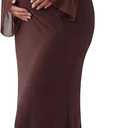 Women Maternity Off Shoulder Long Sleeve Baby Shower Dress Mesh Bodycon Maxi Dress Formal Wedding Guest Dresses Medium