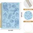 Blue Jellyfish Journal Notebook - Ocean Sea Life Coastal Themed Aesthetic Notebooks College Ruled for Office School Classroom, Gifts for Women Girls Kids, Hardcover Spiral Notebook 5.5"x8.3"