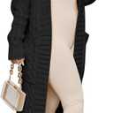 Caracilia Womens Long Cardigan Sweaters 2025 Fall Open Front Coat Long Sleeve Cable Knit Maxi Outerwear Trendy Jacket Clothes (Black, L)