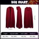 Classic Red Cape with Hood Full Length, Soft Cosplay Costume for Women, Halloween Red Cloak with Neckline Drawstring Design, One Size Fits Most - Ideal for Parties