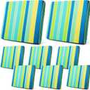 Newwiee 8 Pcs Patio Stretch Sofa Cushion Cover Outdoor Cushion Covers Replacement Patio Furniture Couch Slipcovers Chair Seat Soft Flexibility Protector(Green Yellow Blue)