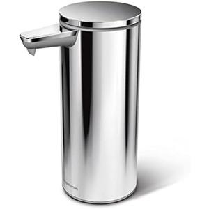 Simplehuman 9 oz. Touch-Free Rechargeable Sensor Liquid Soap Pump Dispenser, Polished Stainless Steel