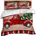 Christmas Comforter Covers Sets Red Truck Loads of Xmas Tree