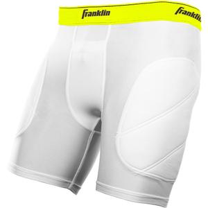 Franklin Sports Boys' Standard Sliding Shorts Youth, White/Optic, Small