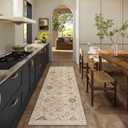 Machine Washable Hallway Runner Rug: 2'6"x8' Kitchen Rugs Stain Resistant Non Slip Low Pile Soft Carpet Runners for Hallways Indoor Entryway Kitchen Beside Bedroom Bathroom Farmhouse