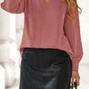 dowerme Womens Tops 2026 Spring V Neck T-Shirts Long Sleeve Shirts Lace Crochet Work Blouses Dressy Casual Loose Tunics (M)