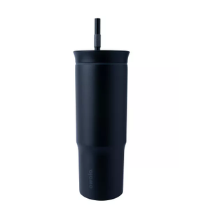 Owala 24oz Stainless Steel Straw Tumbler - Very Very Dark: Insulated, Leakproof