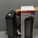 Lasko Oscillating Ceramic Tower Space Heater for Home with Overheat Protection, Adjustable Thermostat, and 2 Speeds, 15.7 Inches, Black, 1500W, CT16450