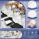 Showgeous 50 Pack Clear Plastic Charger Plates,Gold Rim,13 Inch Round