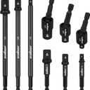 HORUSDY Impact Drill Socket Adapter Set and Universal Joints Socket Set 9-Piece 1/4" 3/8" and 1/2" Driver Socket Adapter, Power Drill